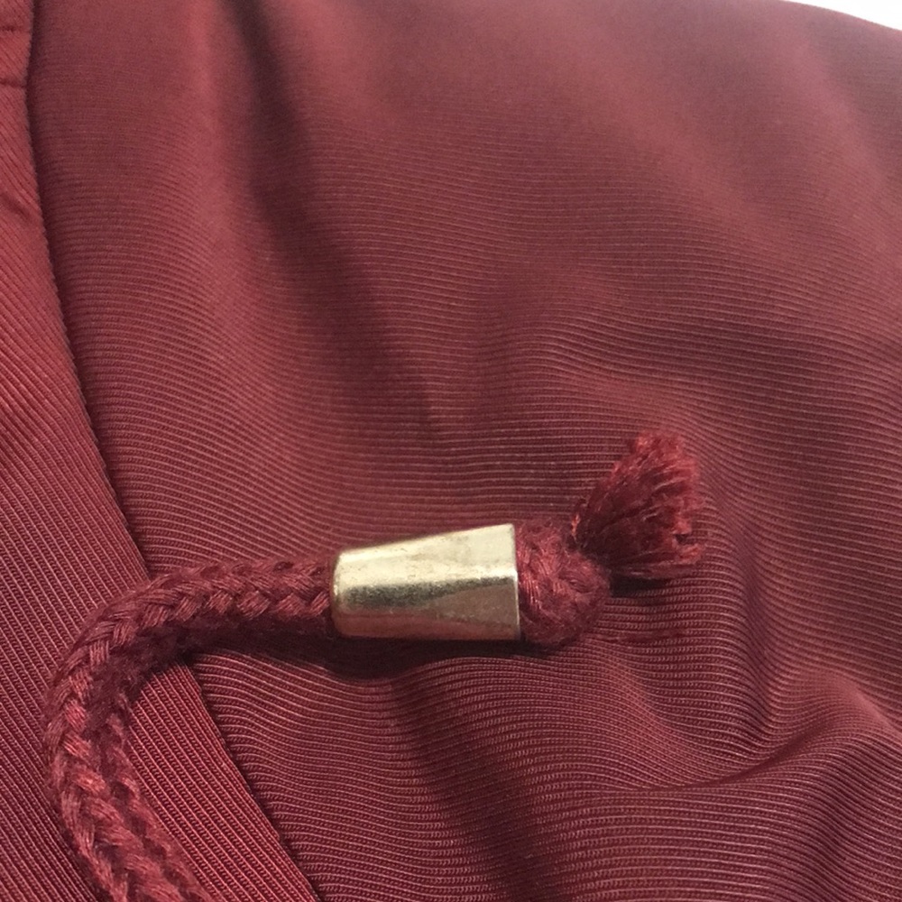 Women's Burgundy Parka with Faux Fur Hood - Picture 14 of 15